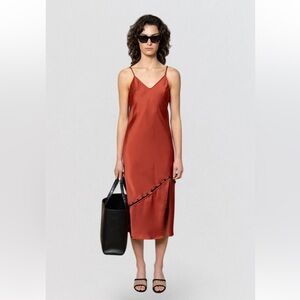 Elegant Orange/Red Slip Dress